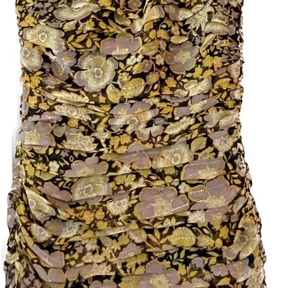 🦋NWT-Zara One Shoulder Floral Ruched Mini Dress, XS Taylor Swift Era Tour - Picture 2 of 4